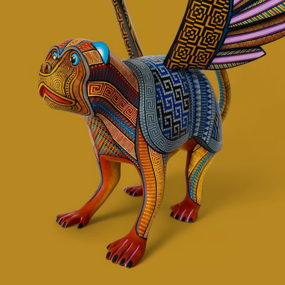 Alebrije｜融合神兽木雕：猴、犰狳与鹰