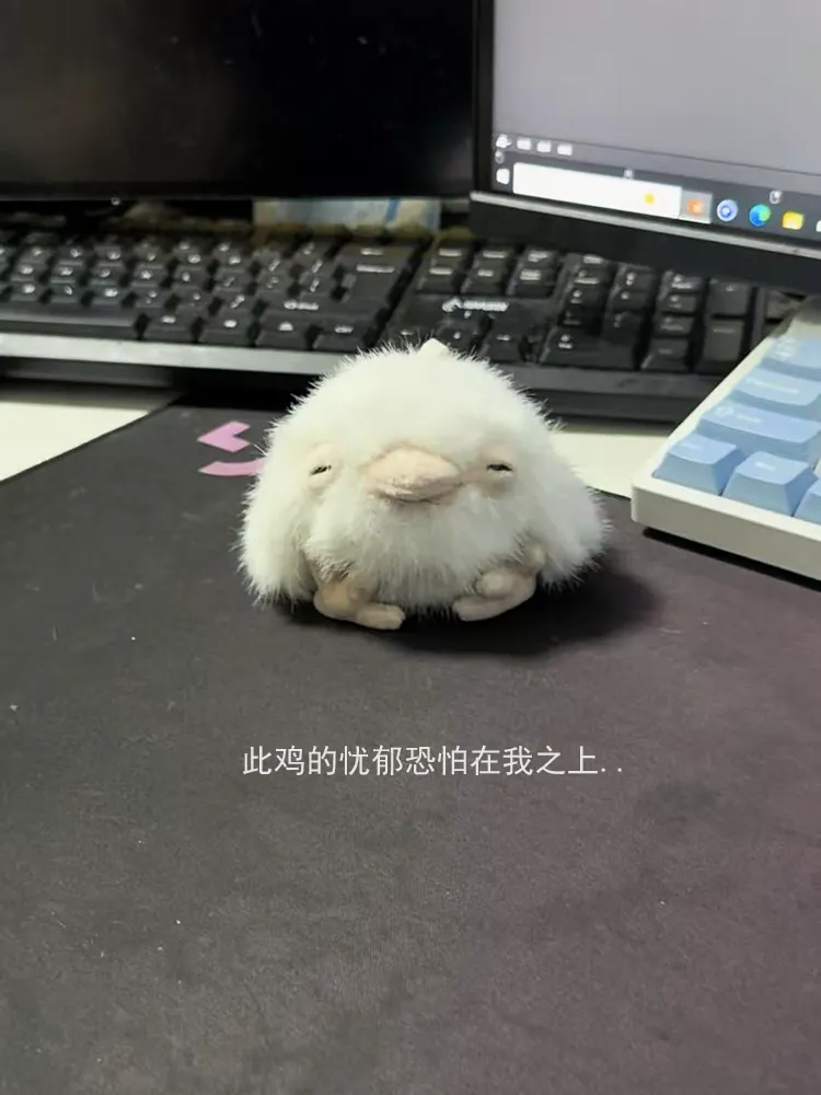 辛安小角落｜茶色蟆口鸱困困瞌睡幼鸟挂件