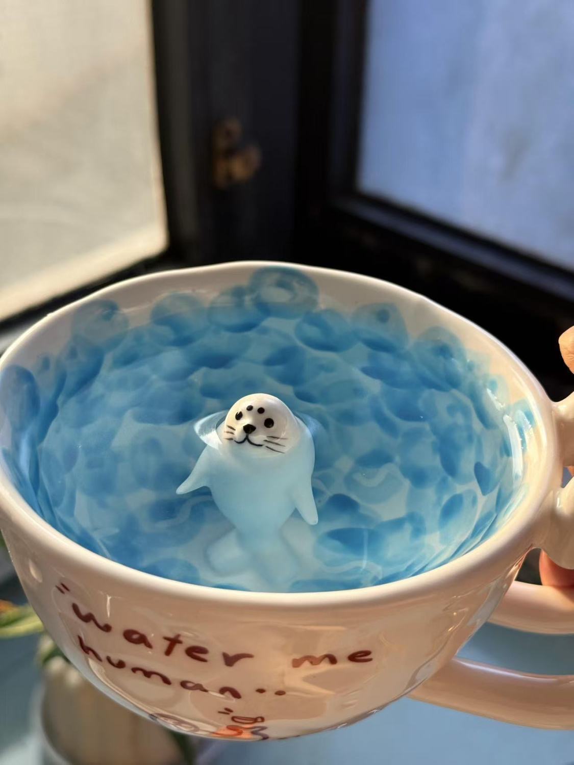 Click｜站立海豹手作陶瓷水杯
