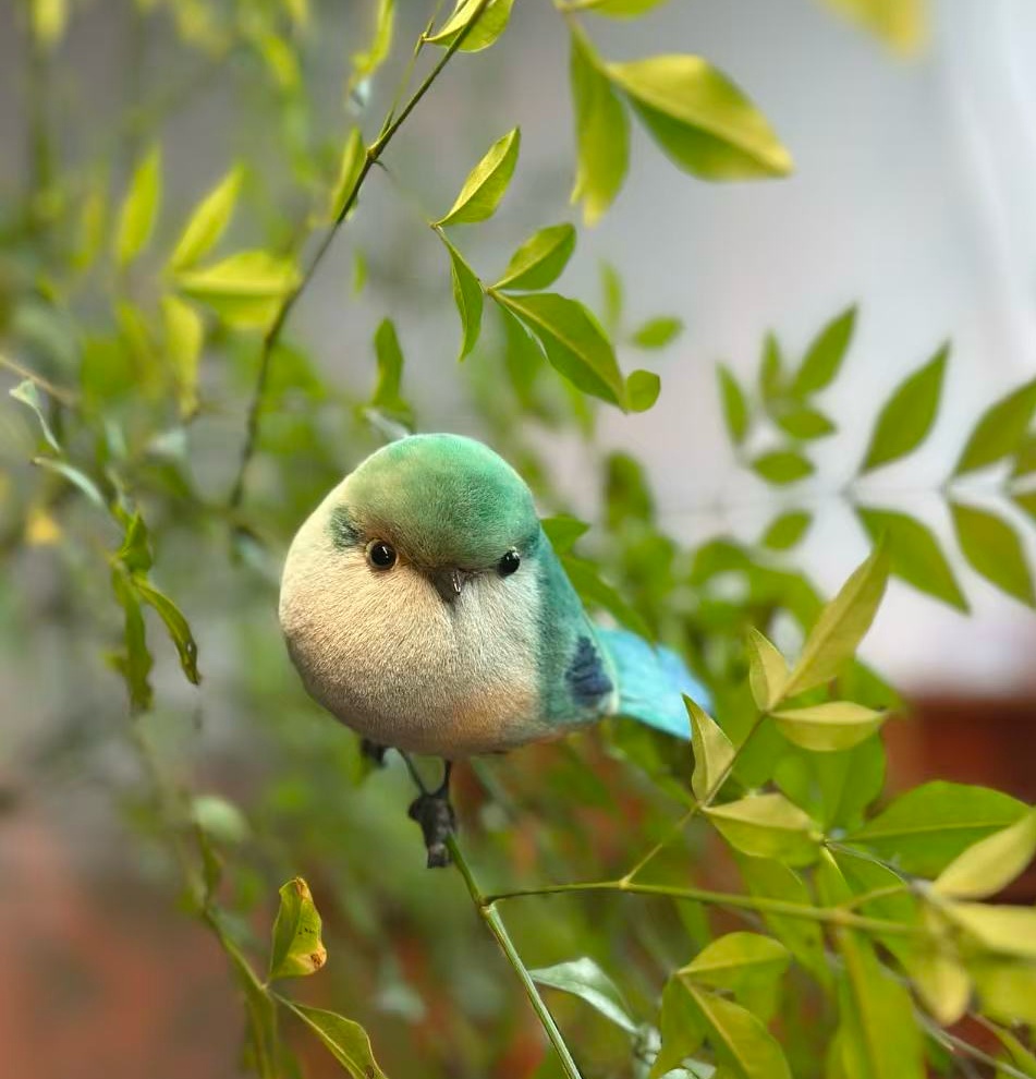 Silk Velvet Flower Craft Chubby Fluff Bird