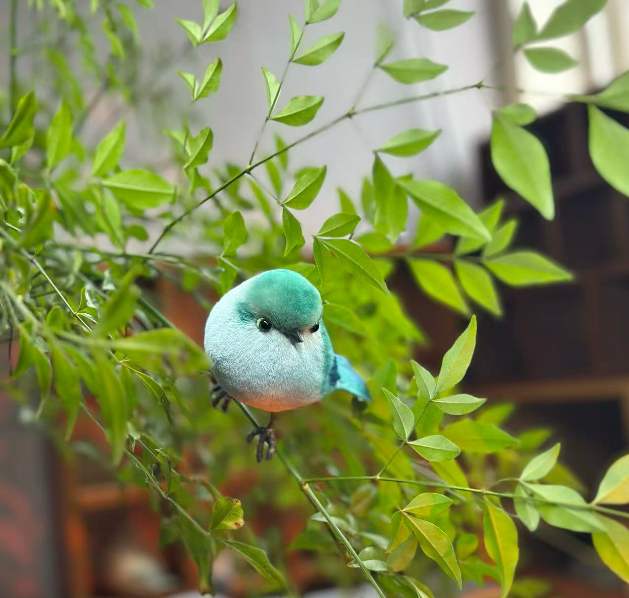Silk Velvet Flower Craft Chubby Fluff Bird