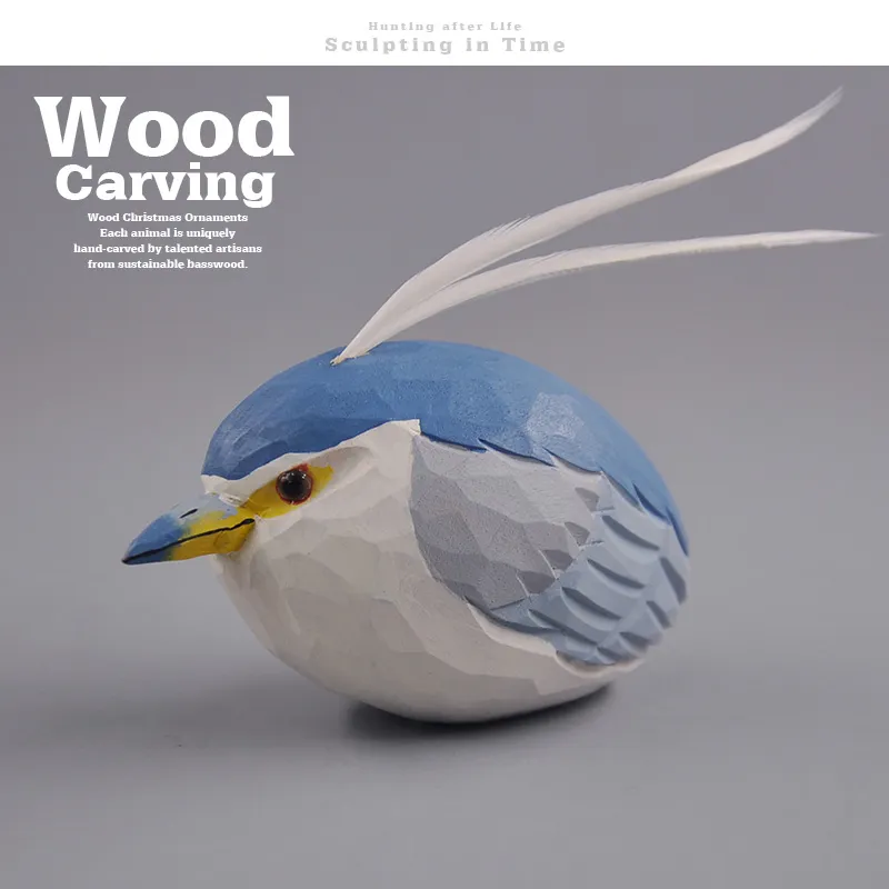 Wood木雕工作室｜夜鹭夜师傅Q版木雕模型摆件