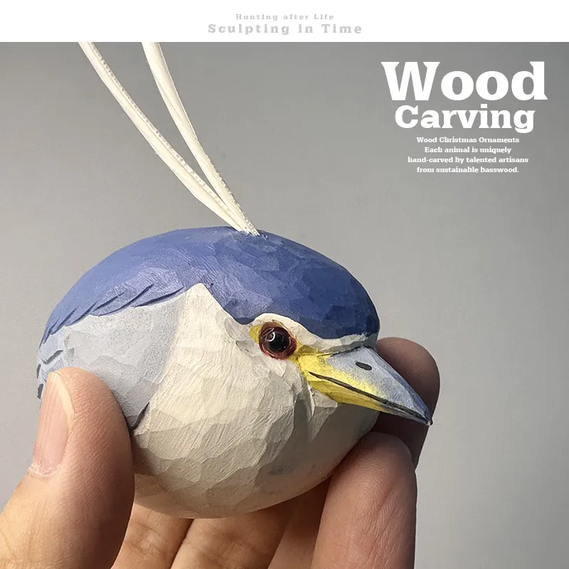 Wood木雕工作室｜夜鹭夜师傅Q版木雕模型摆件