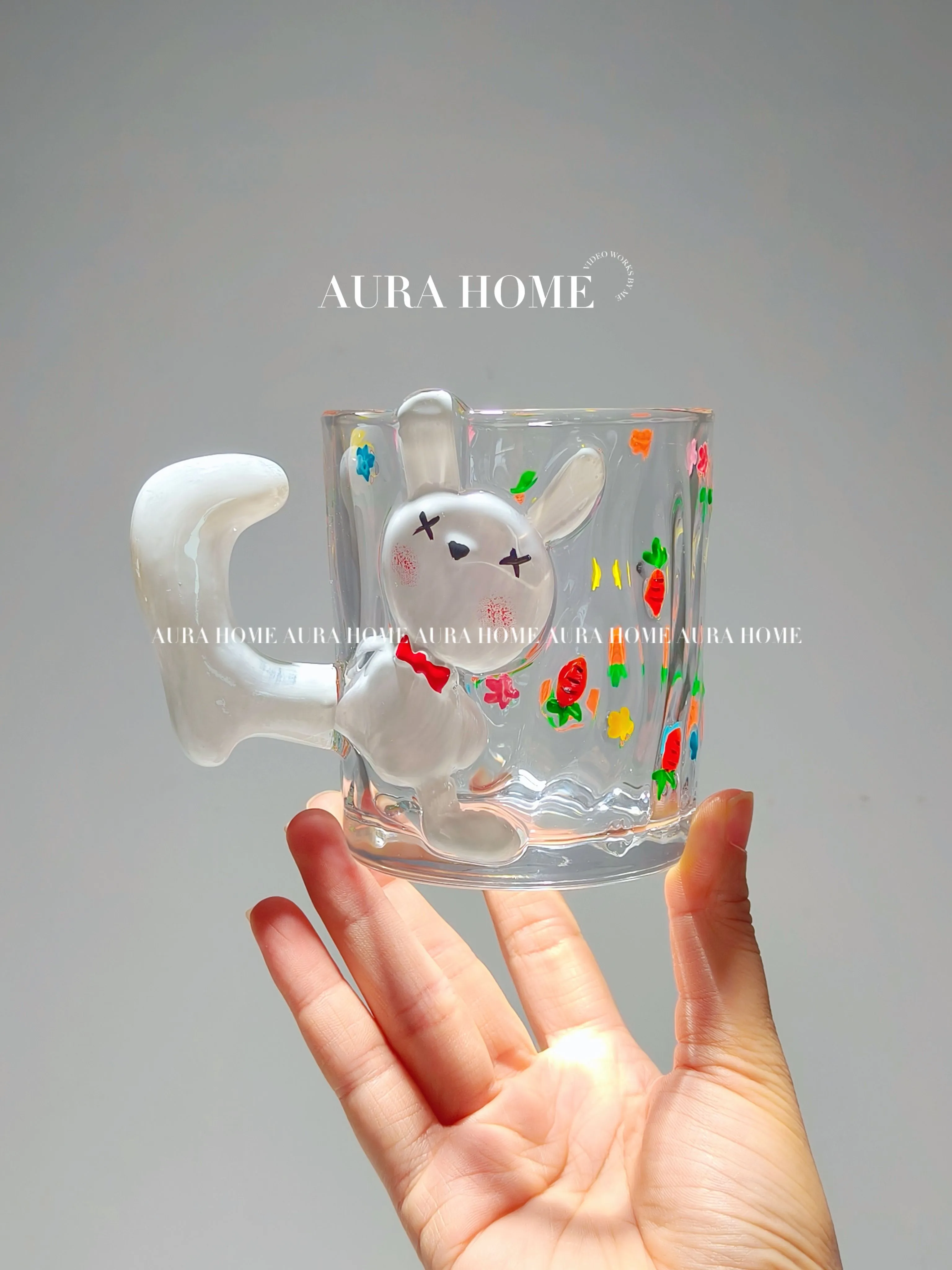 AURA HOME ｜手绘卡通兔子水杯