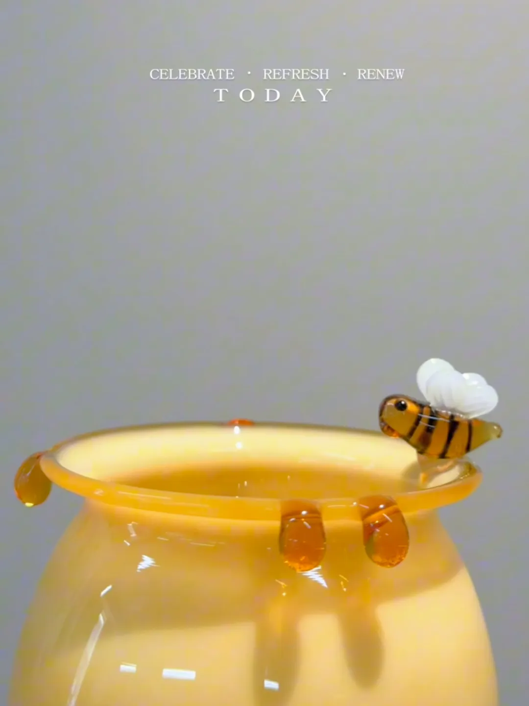 Hares｜蜜蜂罐杯玻璃杯 &middot; 黄色小号蜂