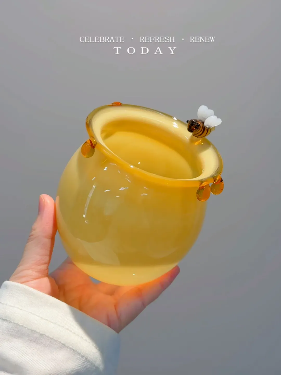 Hares｜蜜蜂罐杯玻璃杯 &middot; 黄色小号蜂