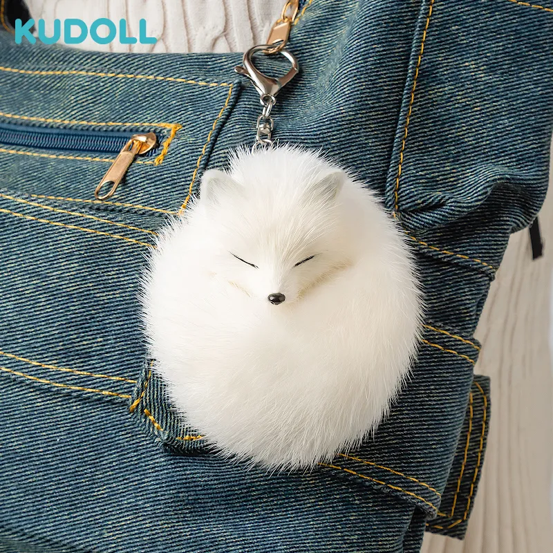 KUDOLL｜玩偶纯手工仿真貂毛卷尾北极狐挂件