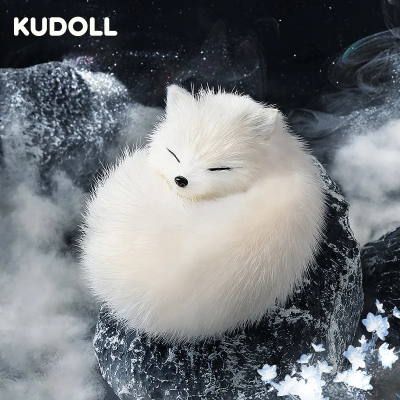 KUDOLL｜玩偶纯手工仿真貂毛卷尾北极狐挂件