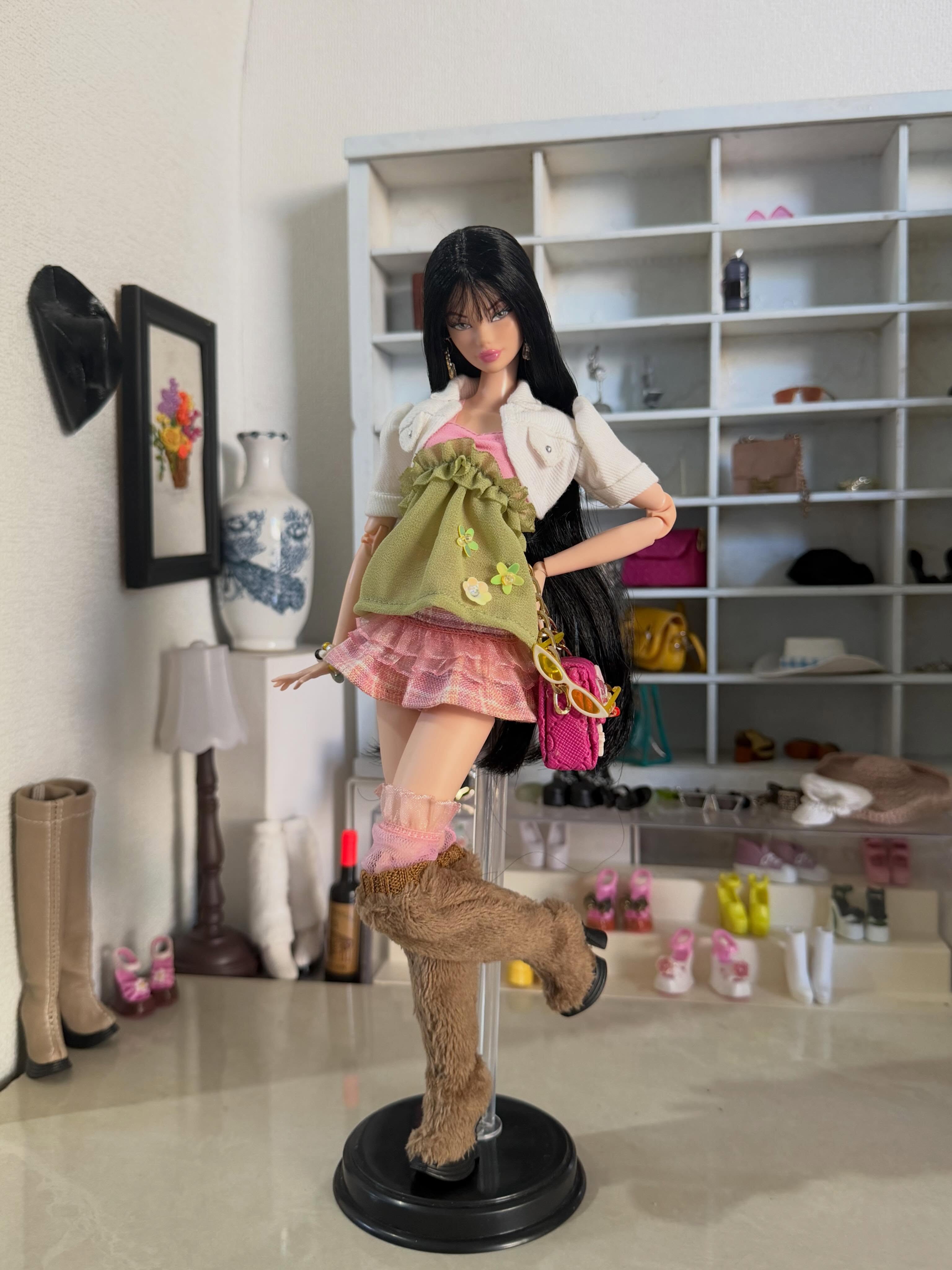 barbie Y2K甜辣混搭花边短裙Pasture Dollfit
