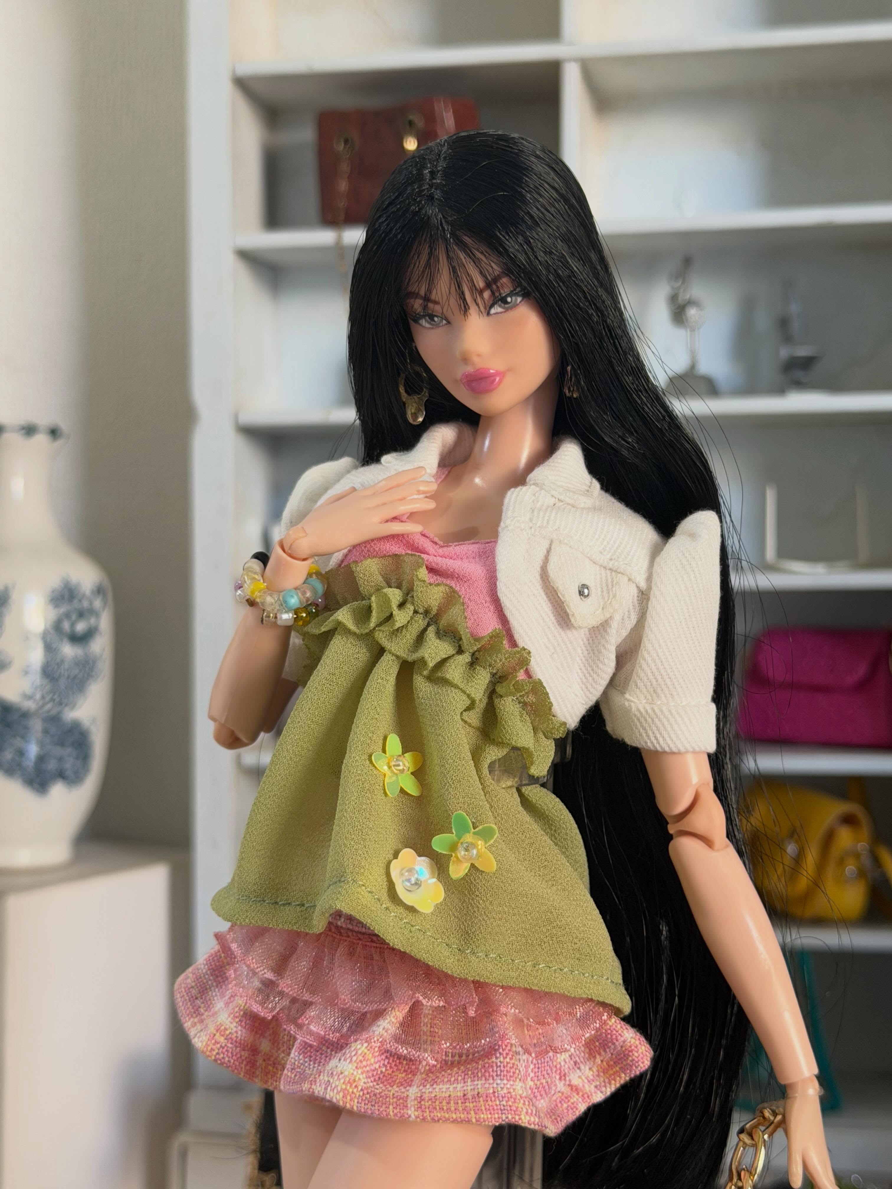 barbie Y2K甜辣混搭花边短裙Pasture Dollfit
