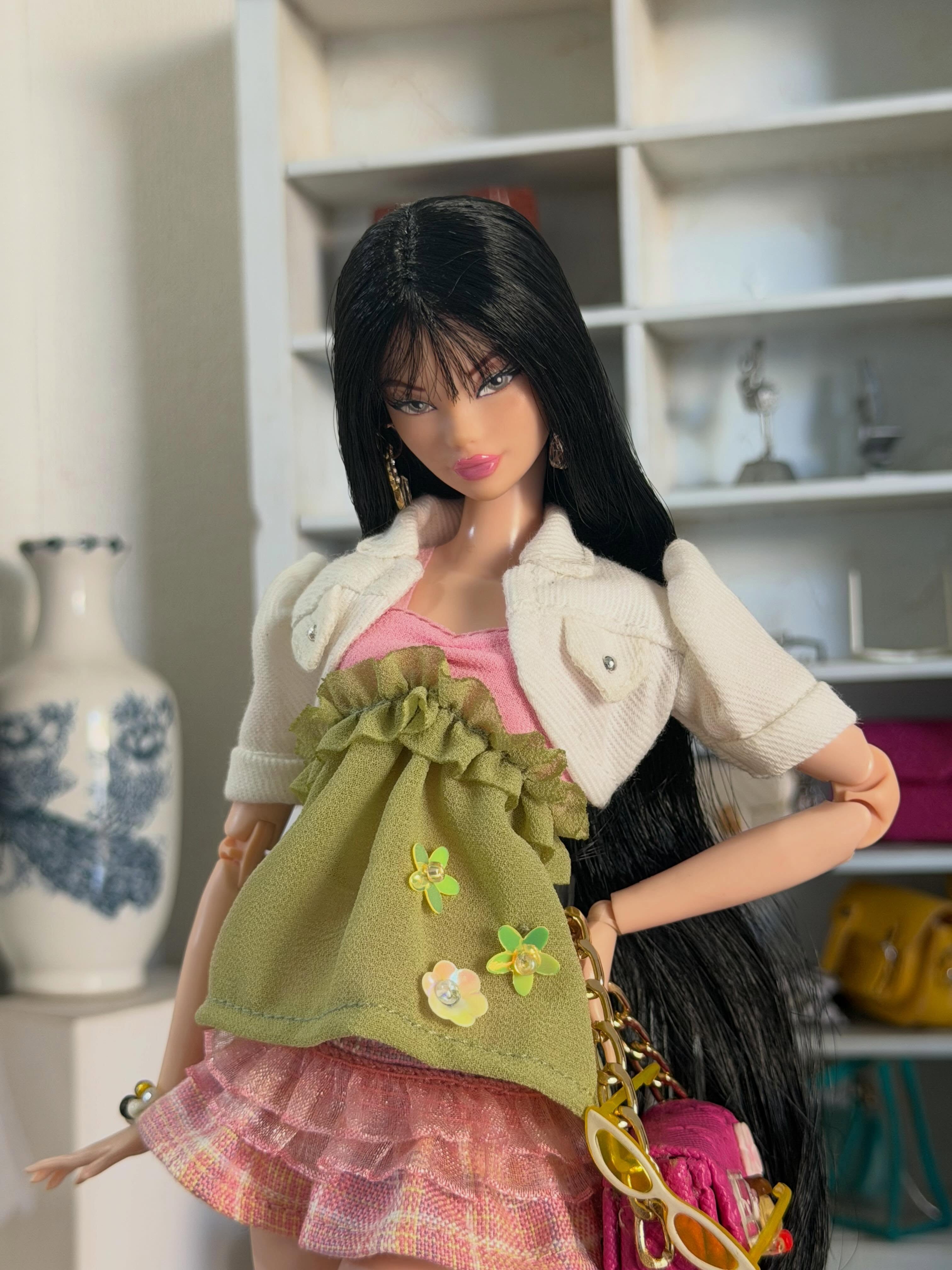 barbie Y2K甜辣混搭花边短裙Pasture Dollfit