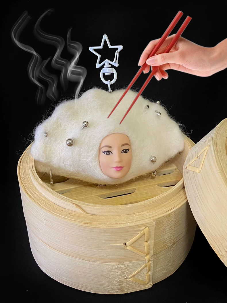 【亚比饺子】Barbie芭比恶搞羊毛毡挂件包挂