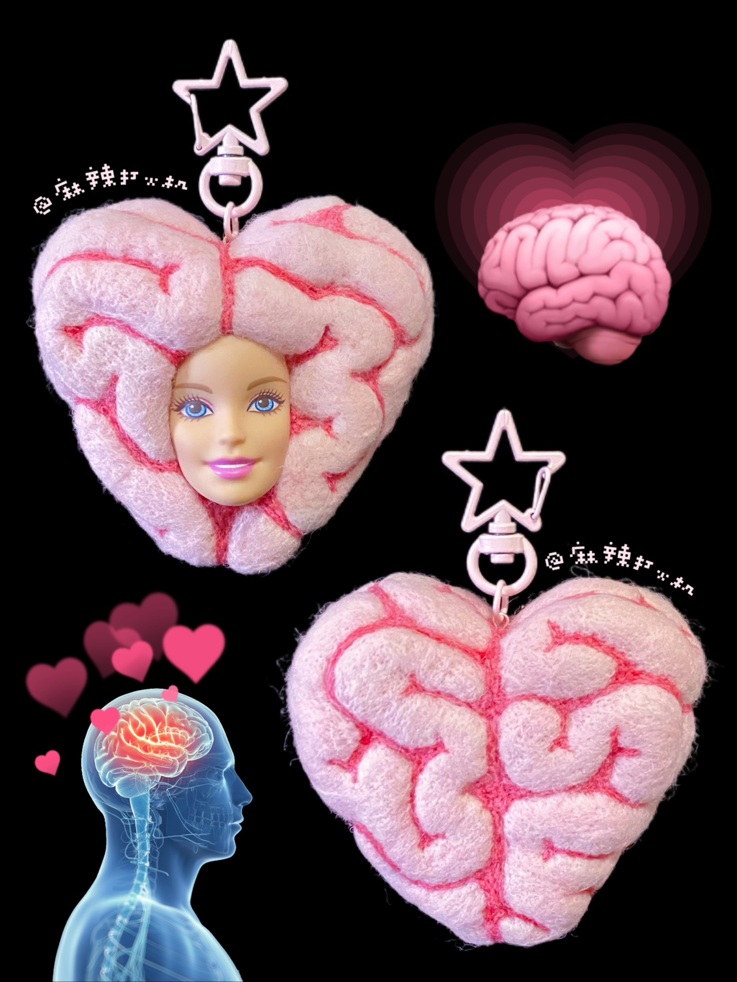 【恋爱脑】Barbie芭比恶搞羊毛毡挂件包挂